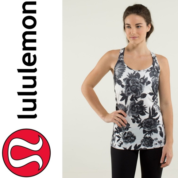 lululemon athletica Tops - Lululemon Cool Racerback
Brisk Bloom Black White